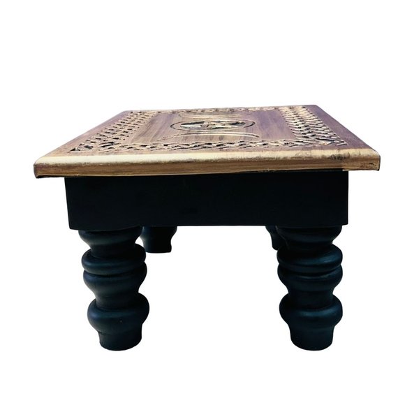 Handcrafted Triple Moon Altar Table with Pentagram - Wiccan Witchcraft Wooden Su - Picture 6 of 15